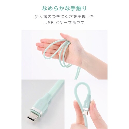 USB−Cケーブル PD100W 1m 薄緑