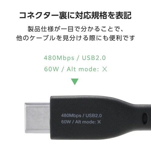 USB−Cケーブル PD60W 1m