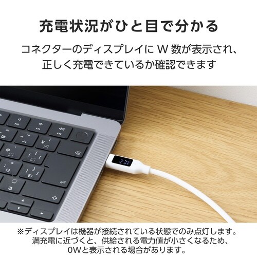 タイプCケーブル2m 240WPD 電力表示