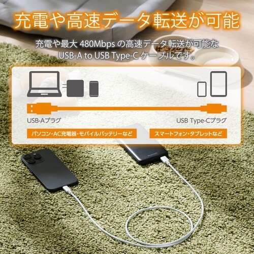 mofult USB−AtoCケーブル 感電防止