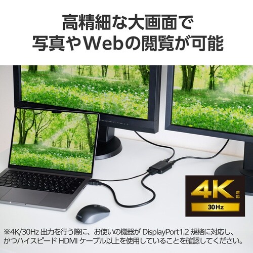 HDMI分配器 1入力2出力4K金メッキ ブラック