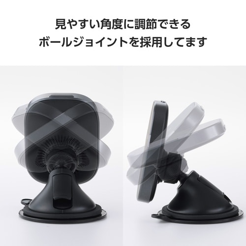 ワイヤレス充電器 Qi2 車用 強力ゲル吸盤 黒