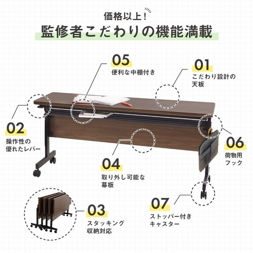 2人会議セットS180×45幕板付 WN BKBK