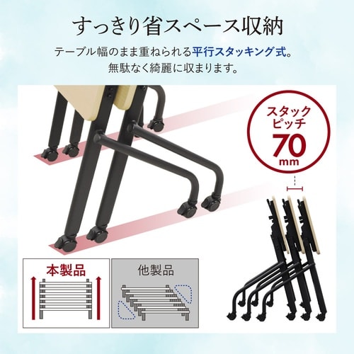 フー 平行スタッキングテーブル 幅1500 WH