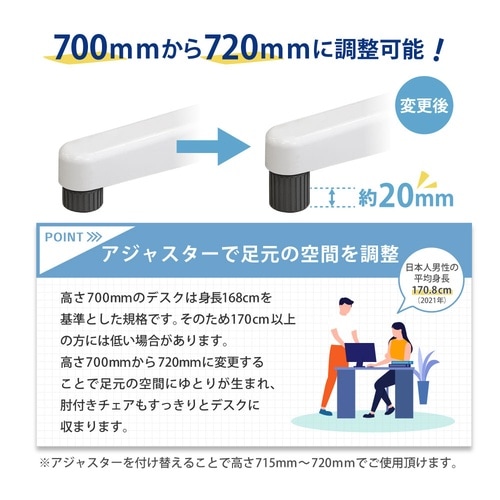 専用アジャスター 片袖机用 6個セット