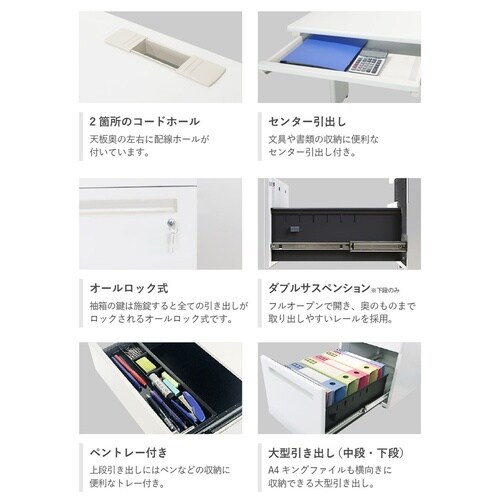 片袖机 W1400 天板ニューグレ 本体ホワイト