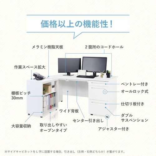 片袖机脇机セット 1400 天板ホワイト