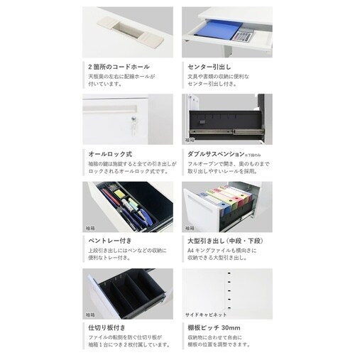 片袖机脇机セット 1400 天板ホワイト