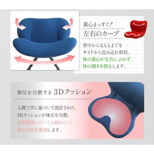 美姿勢チェア デスクチェア ブルー
