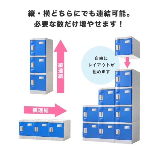 プラスチックロッカーS3人用1列3段オープン