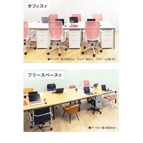フリーアドレスデスク 幅360奥行120 BKWN