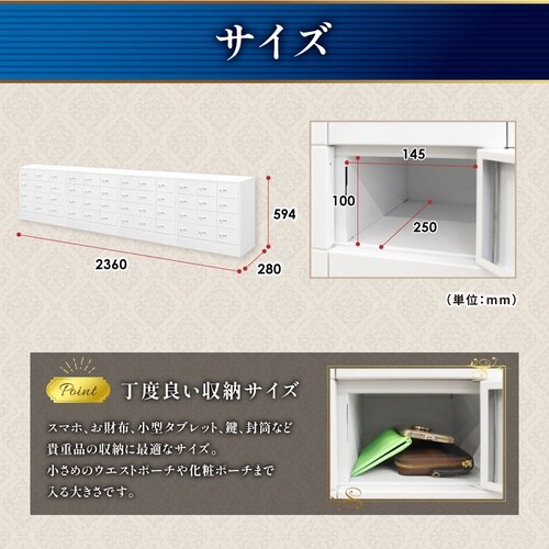 NSAFE2 12列4段48人用ダイヤル錠WH