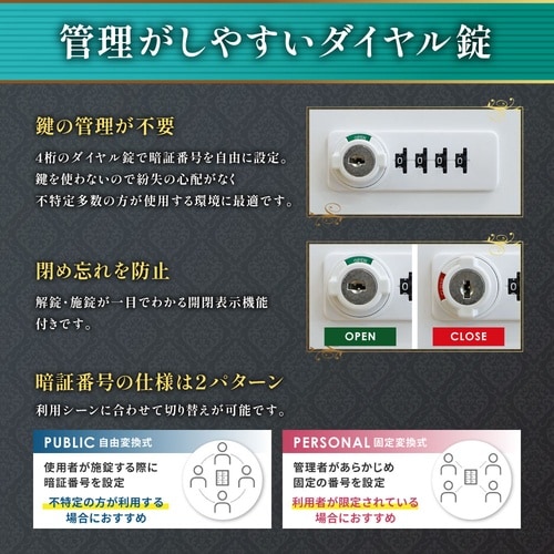 NSAFE2 5列10段50人用ダイヤル錠WH