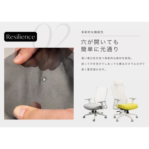 シースルーチェア 肘付き ナイトブラック
