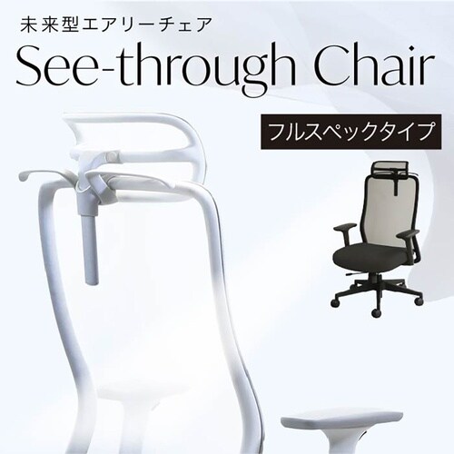 シースルーチェア肘・ヘッドレスト付GY