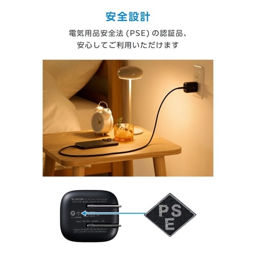 電力ディスプレイ付き AC充電器 45W