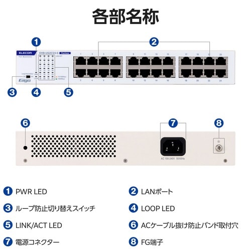 Giga対応 アンマネージスイッチ 24ポート