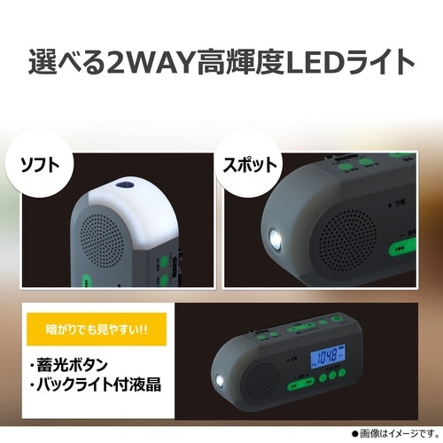 手回し充電ラジオ AX−HRJ30(W)