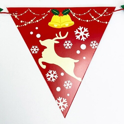 クリスマスリボンフラッグガーランド