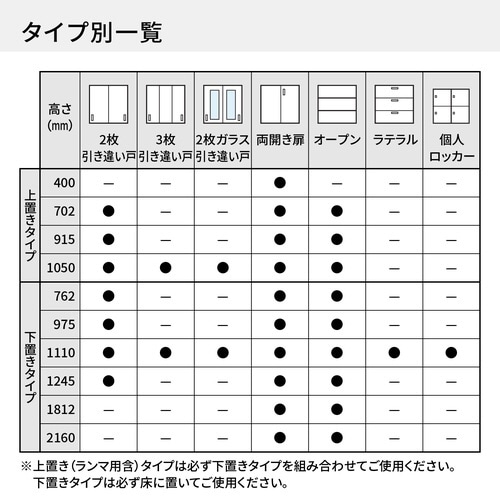 ◇インベント収納下置きH1110両開きWH