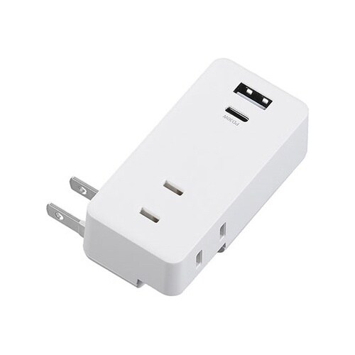 極小USBタップ2個口 PD30W ホワ