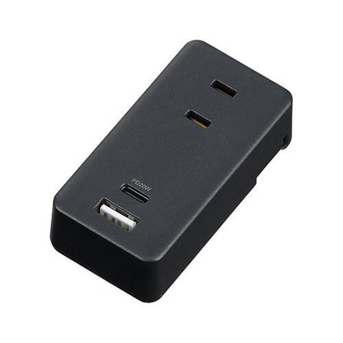 極小USBタップ2個口 PD20W ブラ