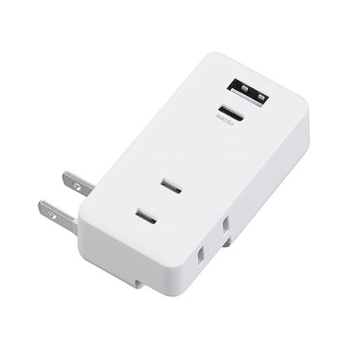 極小USBタップ2個口 PD20W ホワ