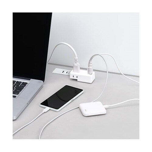 極小USBタップ2個口 PD20W ホワ