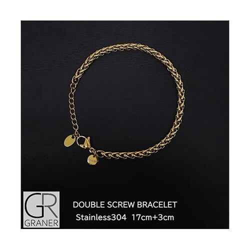 ステンレス ダブルスクリューブレスレット