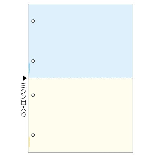FSC認証 プリンタ帳票 カラー2面4穴 500枚