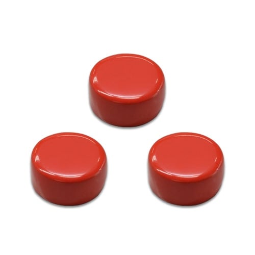 両面強力カラーマグネット 直径18mm 赤 3個入