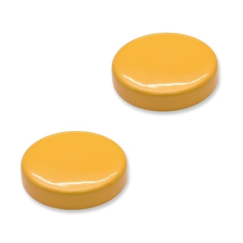 両面強力マグネット 直径30mm 黄 2個入×10