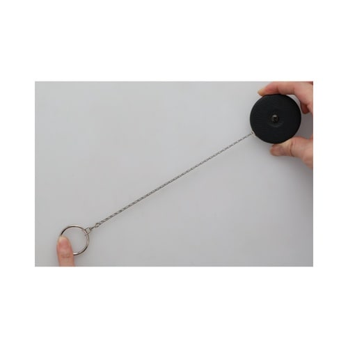 キーリール スチールチェーン 60cm ブラック
