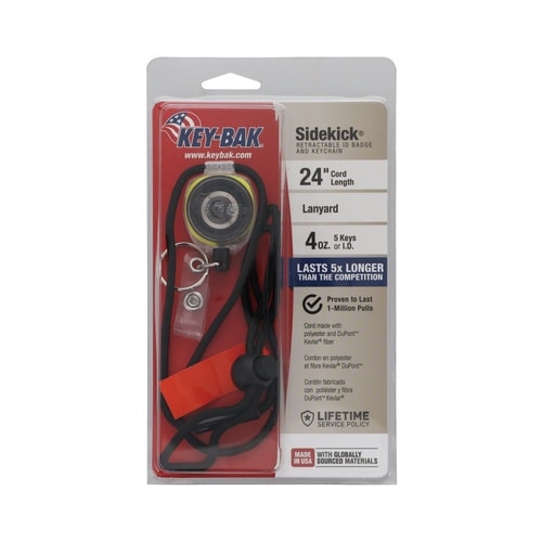 ストラップ付キーリール IDカード・鍵用 イエロー