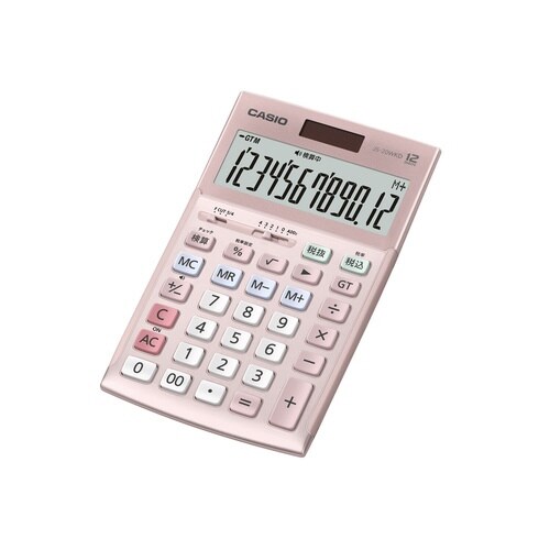 本格実務電卓 ジャスト型 検算タイプ ピンク