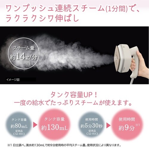 日立衣類スチーマー アイボリー