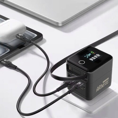 ディスプレイ搭載 70W充電器 ブラック