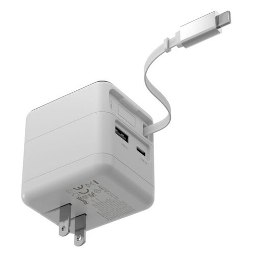 ディスプレイ搭載 70W充電器 ホワイト