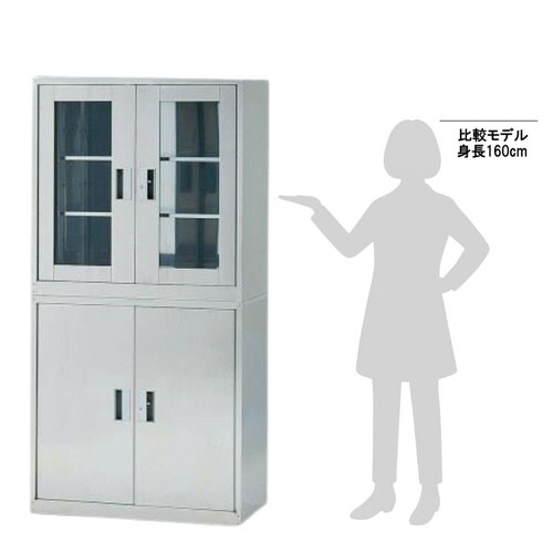 ステンレス薬品庫SKN2SKGN2セット