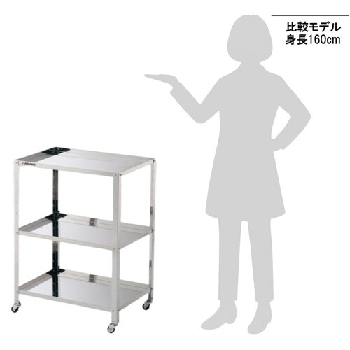 枠付きステンレスワゴン レギュラー3段(