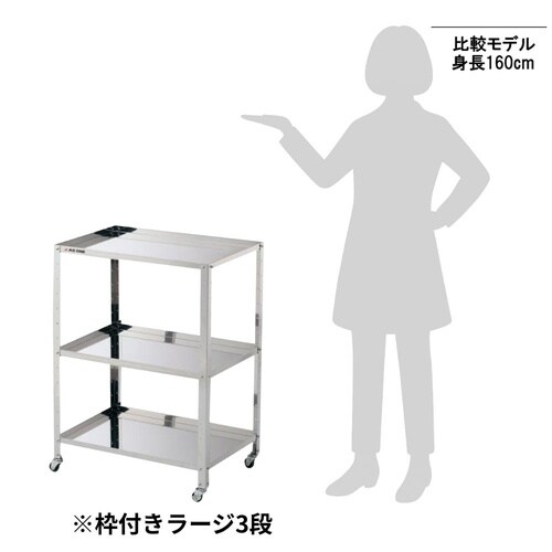 枠付きステンレスワゴン ラージ2段(組立
