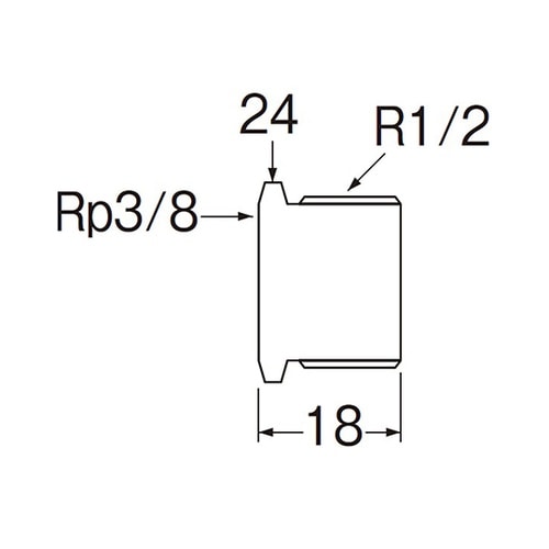 ブッシング おねじR1/2×めねじRp3