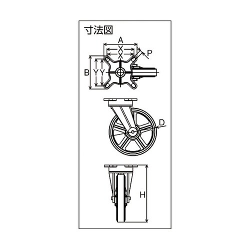 鋳物製キャスター 重荷重用AVG・牽引用