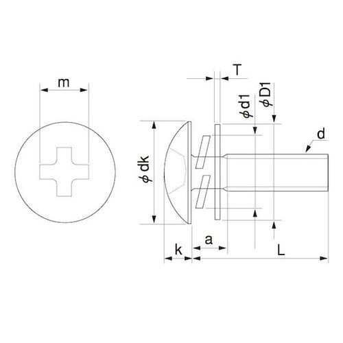 組込みねじ (+)トラス P=3(鉄(ま