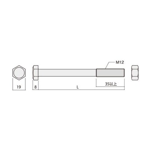 Zマーク 六角ボルト M12X285 0