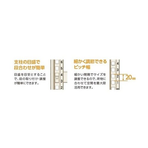 軽中量ラック200 棚板受けセット W1