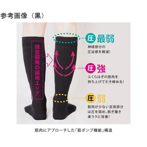 らく圧ソックス抗ウイルスタイプ 白 1パ