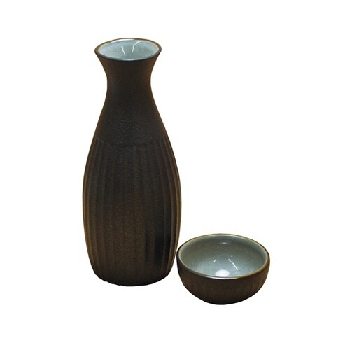 陶器酒器 鉄灰 3点セット 89259