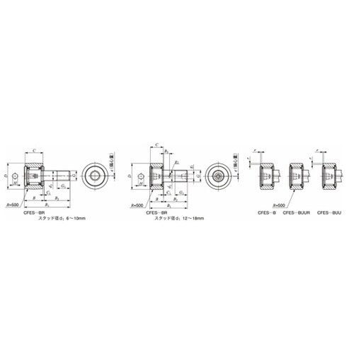 偏心スタッドカムフォロア CFES−B(