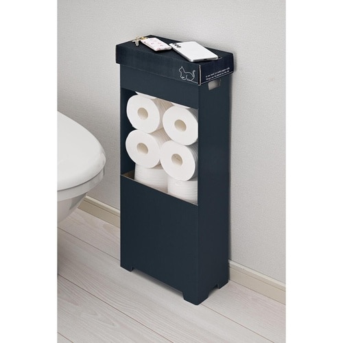 物が置けるトイレットロール箱 クロネコ